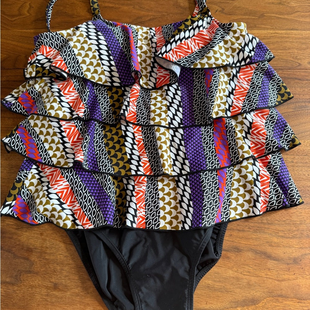 Ceeb Multi Tiered Mock Tankini Style Bathing Suit in EUC, Size 14 - Picture 2 of 10